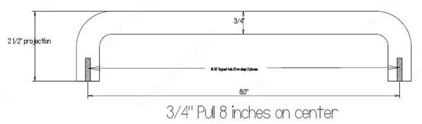 203mm CTC Antimicrobial Brass Wire Pull - Brushed Nickel