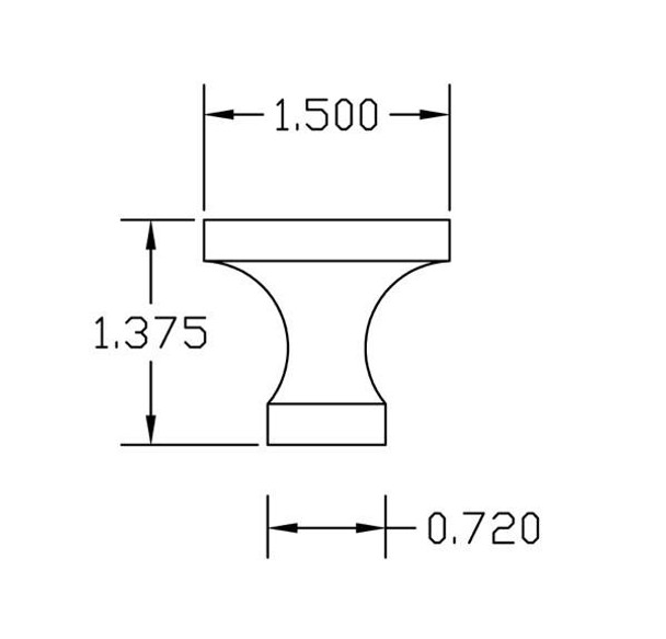 38mm Dia. Flat Round Brass Knob - Oxidized Satin Bronze