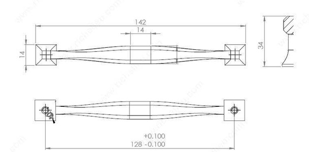 128mm CTC Transitional Style Cabinet Pull - Brushed Nickel