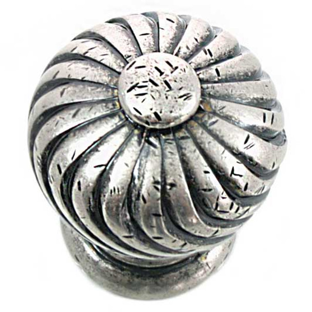 1-1/4" Dia. French Twist Knob - Distressed Pewter