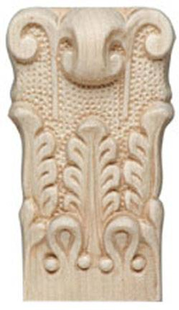 Carved Ornament, acanthus, beech, 2 15/16 x 5 x 1 1/2"