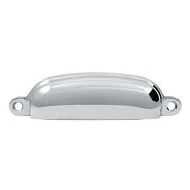 3-5/8" CTC Solid Brass Exposed Shell Pull - Polished Chrome