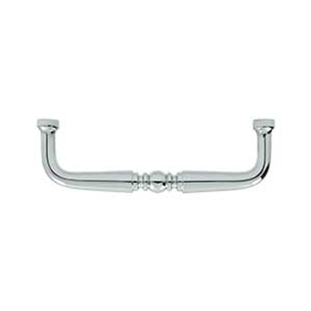 3-1/2" CTC Traditional Decorative Wire Pull - Polished Chrome