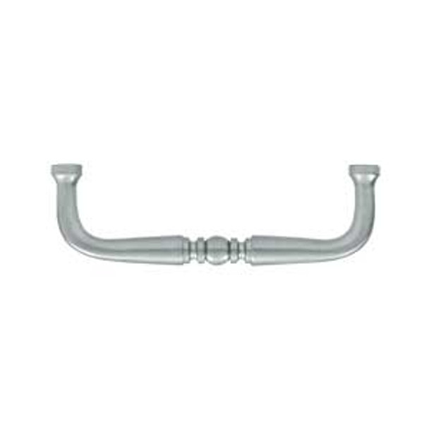 3-1/2" CTC Traditional Decorative Wire Pull - Brushed Chrome