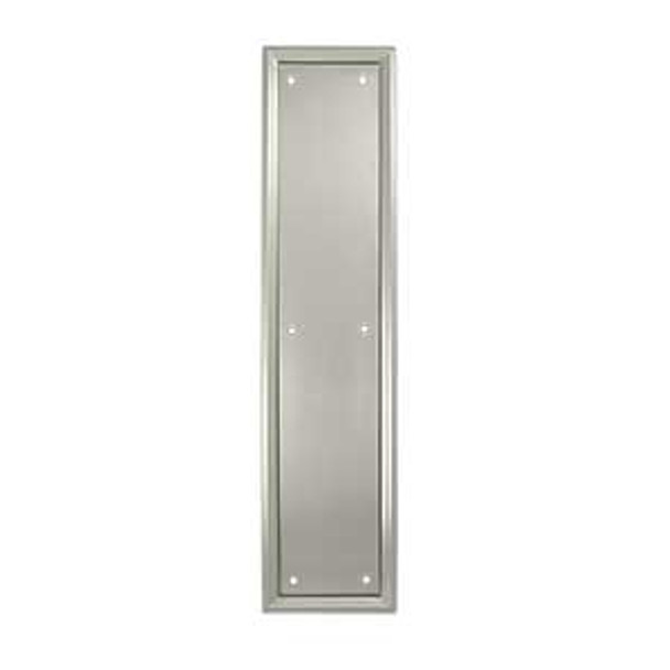 3-1/2" x 15" Framed Push Plate - Brushed Nickel