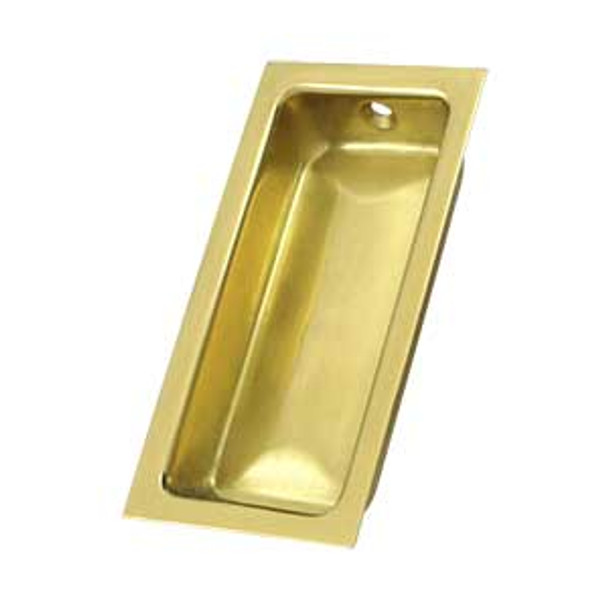 3-5/8" Large Flush Pull - Polished Brass