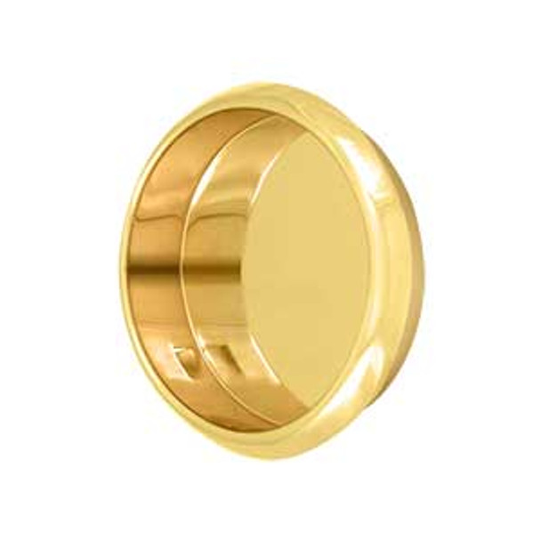 2-1/8" Dia. Round Flush Pull - PVD Polished Brass