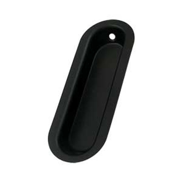 3-1/2" Oblong Flush Pull - Paint Black