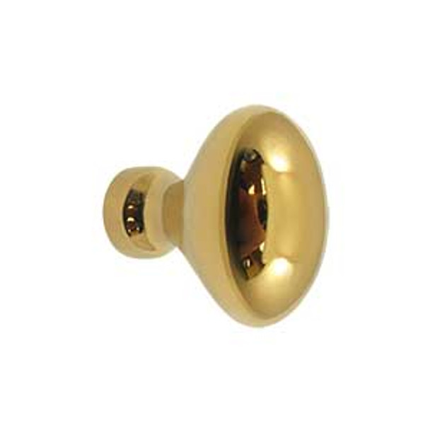 1-1/4" Oval Egg Knob - PVD Polished Brass