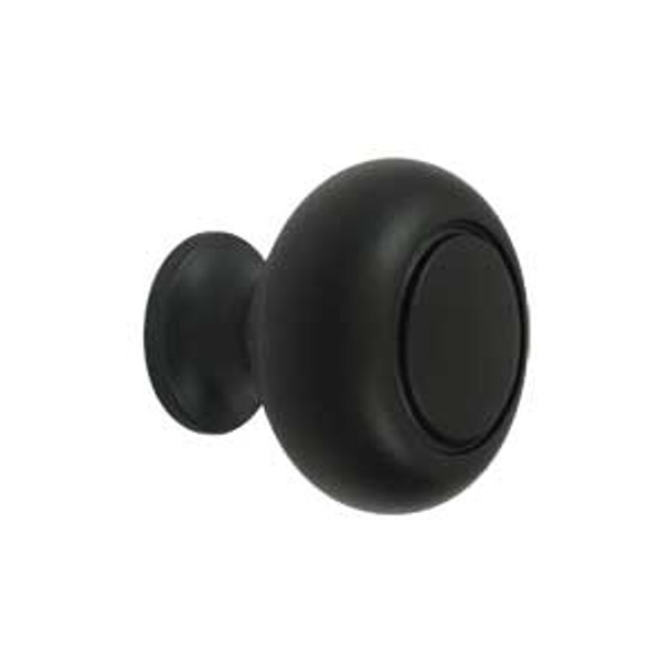 1-1/4" Dia. Round Groove Knob - Paint Black