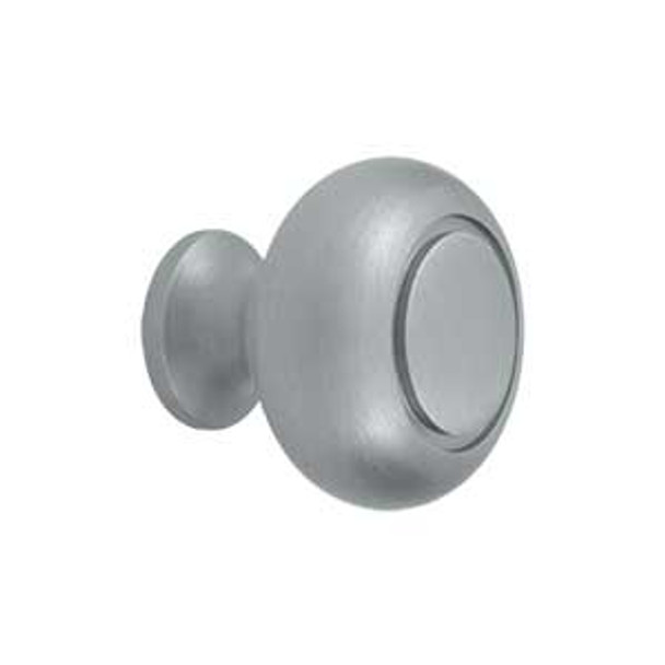 1-1/4" Dia. Round Groove Knob - Brushed Chrome