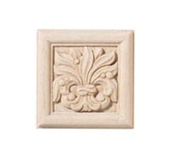 Carved Ornament, Chateau, maple, 2 7/8 x 2 7/8"