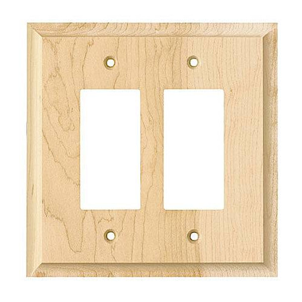 Rocker Switch Plate- Double,Wood