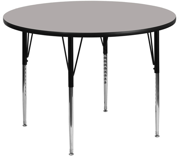 Round High Pressure Laminate Activity Table with Standard Height Adjustable Legs