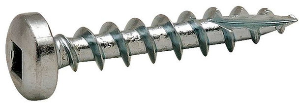 Screw Zip-R, steel, zinc-plated, pan head, T17, square drive, #8 - Box of 1000 - 1082966