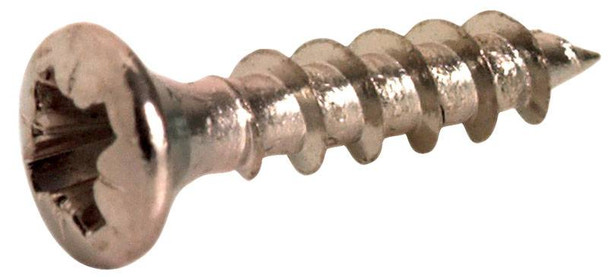 Screw, steel, nickel-plated, raised, flat countersunk head, pozi - Box of 1000 - 1555648