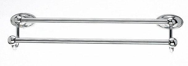 Top Knobs - Bath Double Towel Rod - Polished Chrome - Oval Back Plate (TKED11PCC)