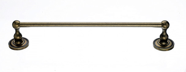 Top Knobs - Bath Single Towel Rod - German Bronze - Beaded Back Plate (TKED10GBZA)