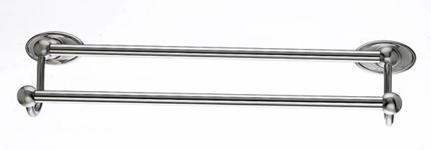 Top Knobs - Bath Double Towel Rod - Brushed Satin Nickel - Oval Back Plate (TKED7BSNC)