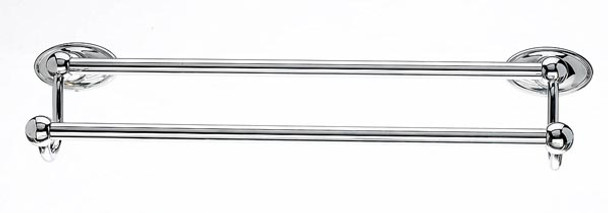 Top Knobs - Bath Double Towel Rod - Polished Chrome - Oval Back Plate (TKED7PCC)