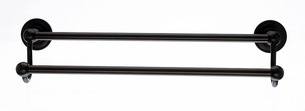 Top Knobs - Bath Double Towel Rod - Oil Rubbed Bronze - Beaded Back Plate (TKED11ORBA)