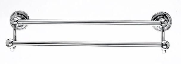 Top Knobs - Bath Double Towel Rod - Polished Chrome - Rope Back Plate (TKED7PCF)