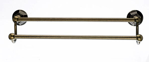 Top Knobs - Bath Double Towel Rod - German Bronze - Hex Back Plate (TKED7GBZB)