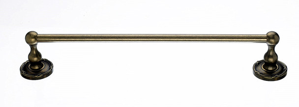 Top Knobs - Bath Single Towel Rod - German Bronze - Ribbon Back Plate (TKED8GBZE)