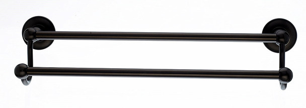 Top Knobs - Bath Double Towel Rod - Oil Rubbed Bronze - Plain Back Plate (TKED11ORBD)