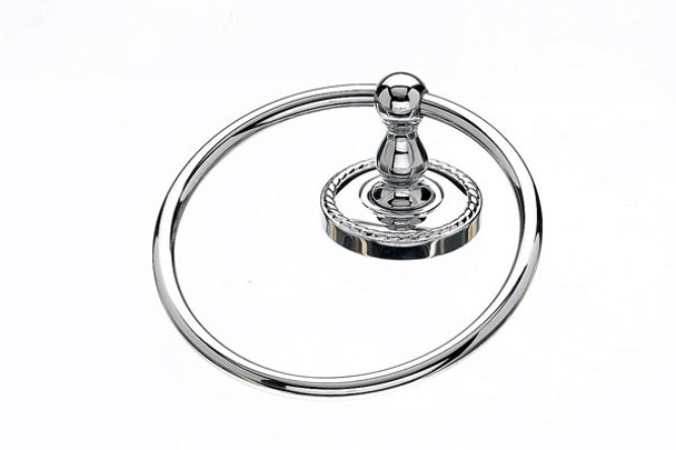 Top Knobs - Bath Ring - Polished Chrome - Rope Back Plate (TKED5PCF)