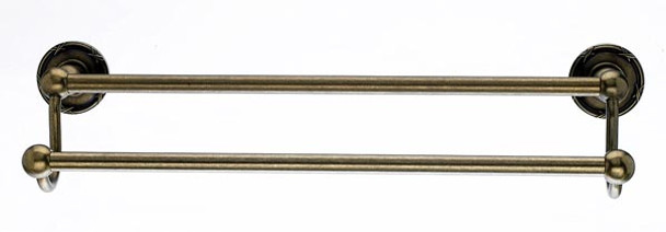 Top Knobs - Bath Double Towel Rod - German Bronze - Ribbon Back Plate (TKED7GBZE)
