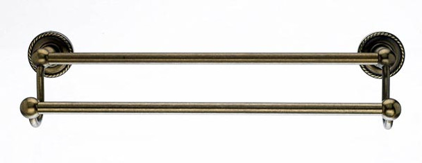 Top Knobs - Bath Double Towel Rod - German Bronze - Rope Back Plate (TKED7GBZF)