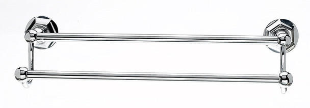 Top Knobs - Bath Double Towel Rod - Polished Chrome - Hex Back Plate (TKED11PCB)