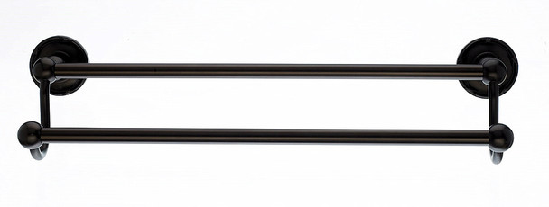 Top Knobs - Bath Double Towel Rod - Oil Rubbed Bronze - Ribbon Back Plate (TKED9ORBE)