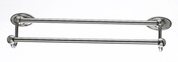 Top Knobs - Bath Double Towel Rod - Brushed Satin Nickel - Oval Back Plate (TKED9BSNC)