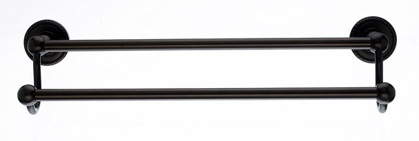Top Knobs - Bath Double Towel Rod - Oil Rubbed Bronze - Rope Back Plate (TKED9ORBF)