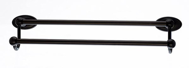 Top Knobs - Bath Double Towel Rod - Oil Rubbed Bronze - Oval Back Plate (TKED7ORBC)