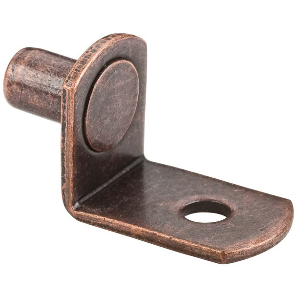 Antique Copper 1/4" Pin Angled Shelf Support with 3/4" Arm and 1/8" Hole