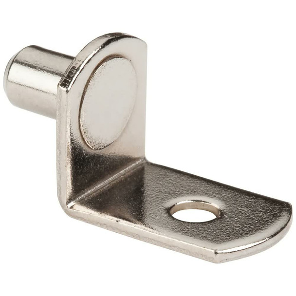 Bright Nickel 1/4" Pin Angled Shelf Support with 3/4" Arm and 1/8" Hole
