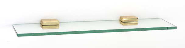 Alno | Cube - 18" Glass Shelf with Brackets in Polished Brass (A6550-18-PB)