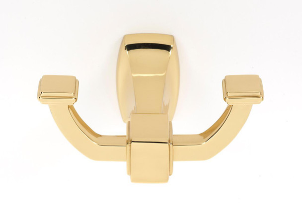 Alno | Cube - Double Robe Hook in Polished Brass (A6584-PB)