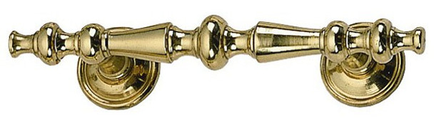 Polished Brass Traditional Cabinet Pull & Plates (BAC07P0040PB)