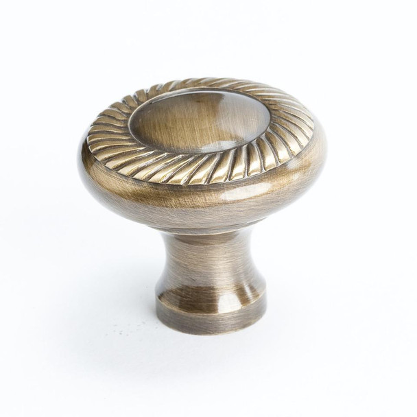 KNOB ANT ENGLISH 1-3/16 IN SOL BRASS (BER-4982-302-P)