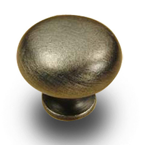 Plymouth - Premium Solid Brass, Knob, 1-1/4" dia. Weathered Pewter (CENT12405-WP)
