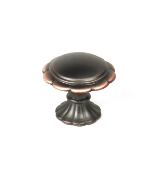 Fiori 34.8 mm zinc die cast knob in Antique Bronze with Copper (CENT27807-AZC)