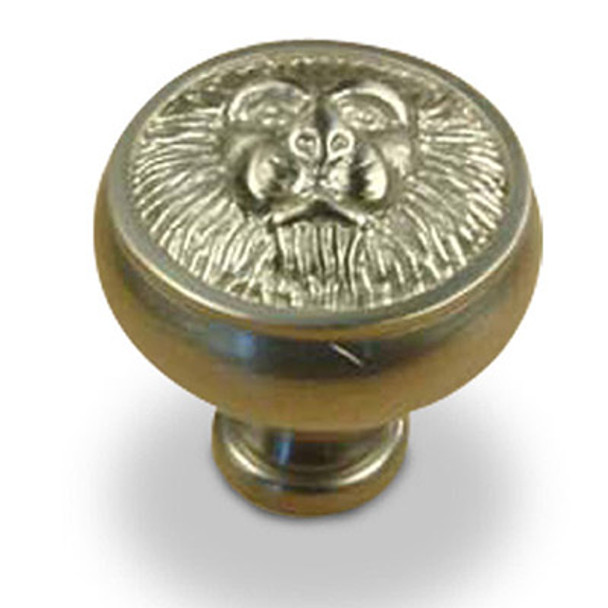 Roman - Premium Solid Brass, Lion Head Knob, 1-1/2" dia. Matte Satin Nickel (CENT19308-MSN)