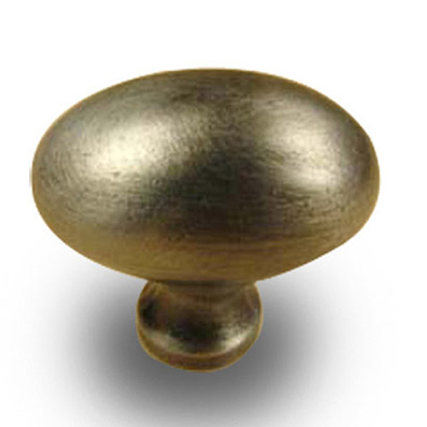 Plymouth - Premium Solid Brass, Knob, 1-3/8" dia. Weathered Pewter (CENT13117-WP)