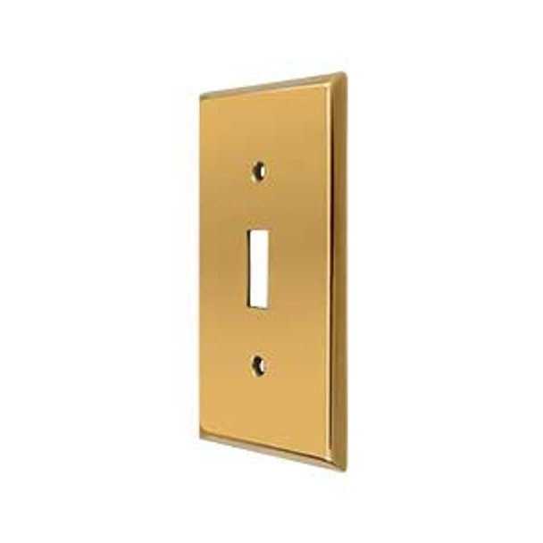 Single Toggle Transitional Switch Plate - PVD Polished Brass (DELH-SWP4751CR003)