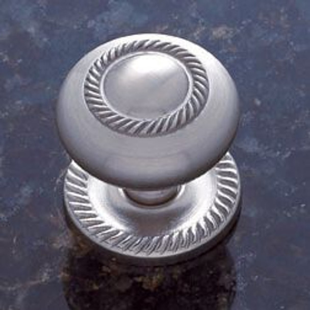 Satin Nickel Finish 1 1/2" Rope Knob with/Back Plate(JVJ35546)