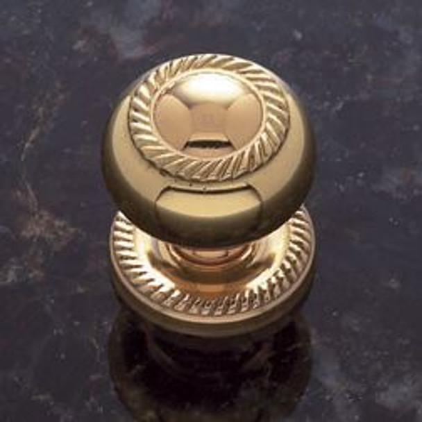 Solid Brass Finish 1 1/4" Rope Knob with/Back Plate(JVJ34501)